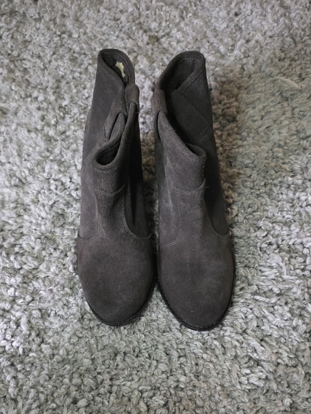 Splendid Dark Gray Suede Ankle Booties